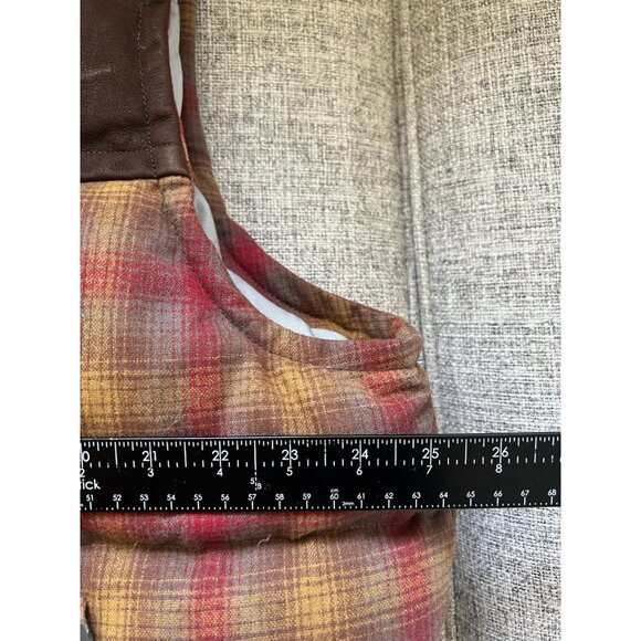 Timberland X Pendleton Wool Puffer Vest XXL Plaid Leather Down Filled Country - Picture 11 of 14